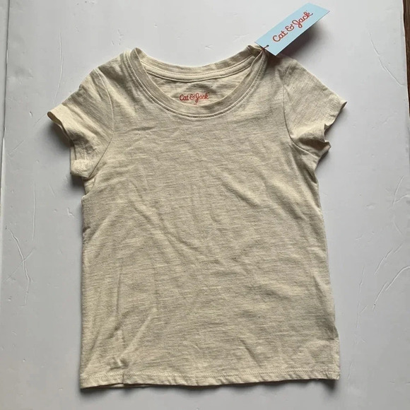 Cat & Jack Crewneck Tee Shirt 3T Toddler color Oatmeal Heather - Picture 1 of 6
